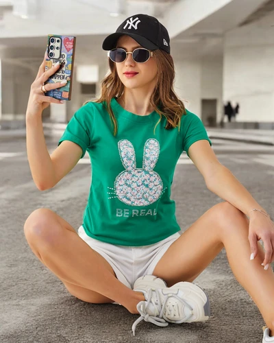 Royalfashion Tricou din bumbac pentru femei Iepurașul Spune Fii Real