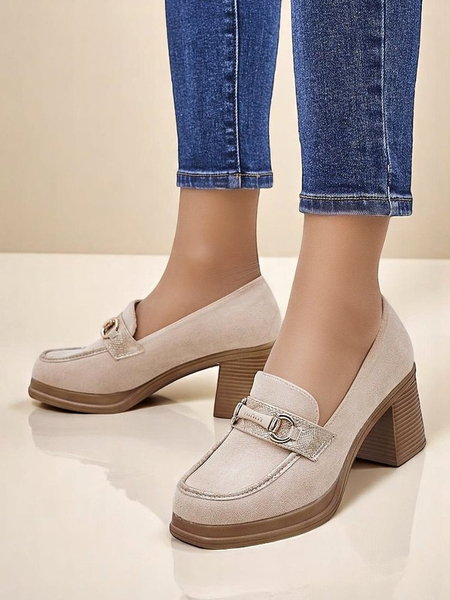 Royalfashion Mocasini cu toc gros pentru femei Apareus