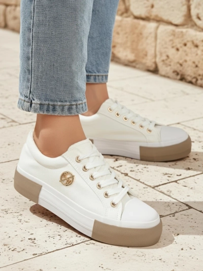 Adidași albi de damă Aurelio Canvas