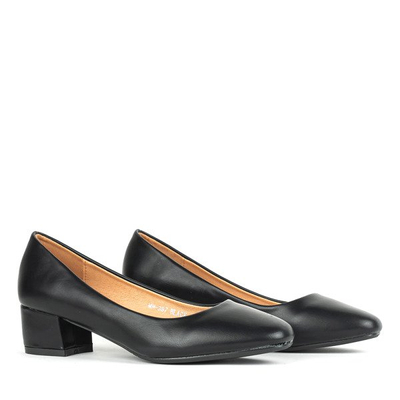 Czarne czółenka na niskim obcasie Mylah- Obuwie