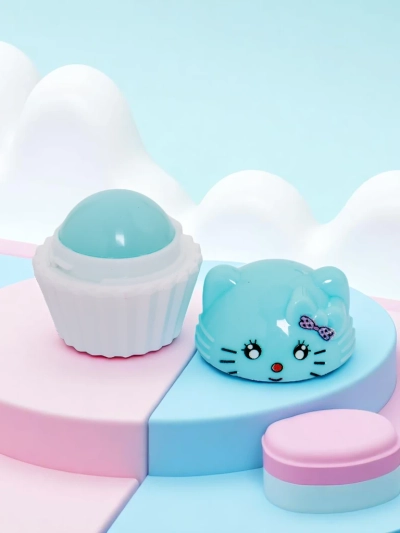 Balsam de buze pentru copii cu o pisicuță într-un cupcake – hidratează și regenerează