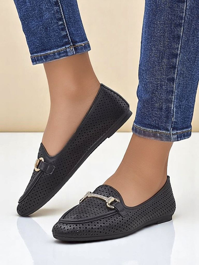 Royalfashion Rafalle mocasini ajurați de damă