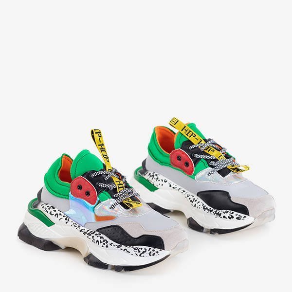 OUTLET Încălțăminte sport dama gri, cu inserții colorate Grandini - Încălțăminte