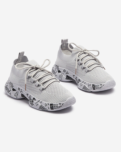 OUTLET Pantofi sport slip-on de damă gri cu inscripție Kejini - Încălțăminte