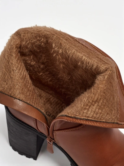 Botine de damă din piele ecologică cu toc gros Sylvarra