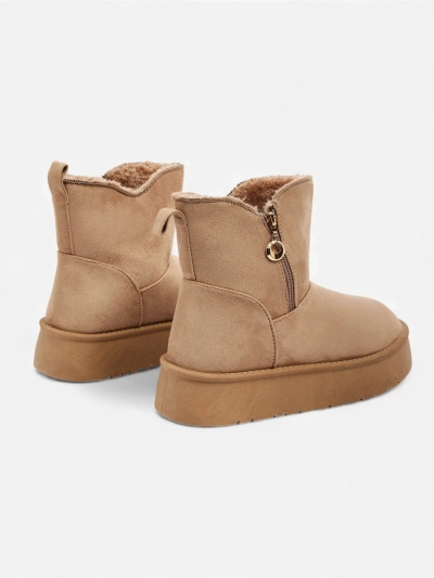 Botine Dama Aurora Bej Piele Pentru Zi De Zi