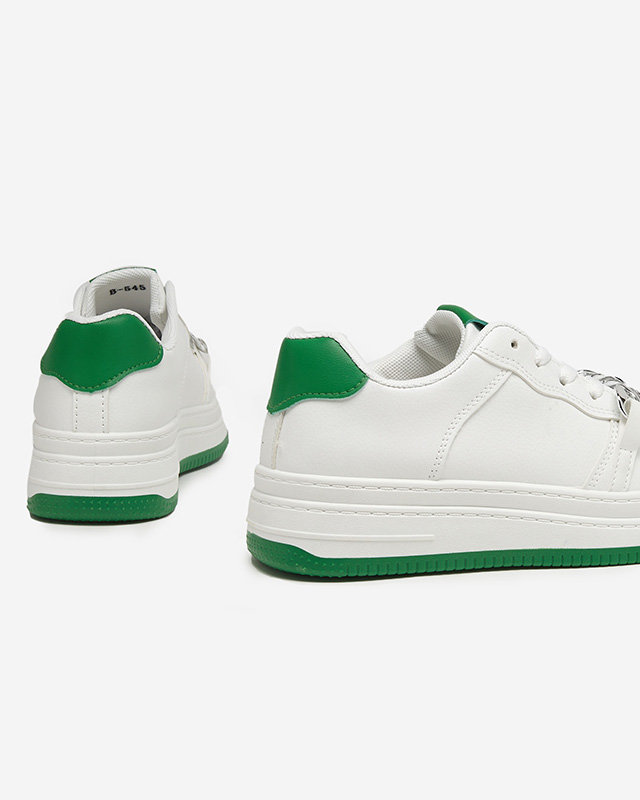 OUTLET Alb - pantofi sport de dama verzi cu lant Nevito - Incaltaminte