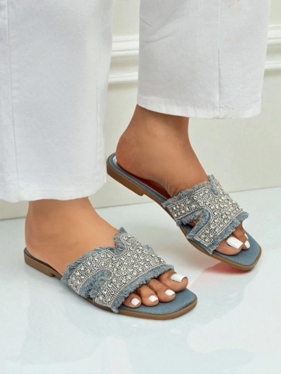 Royalfashion Papuci de damă cu strasuri CrystalEase