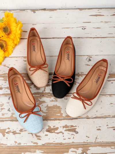 Pantofi balet pentru femei Royalfashion cu sclipici și o fundiță Aramie
