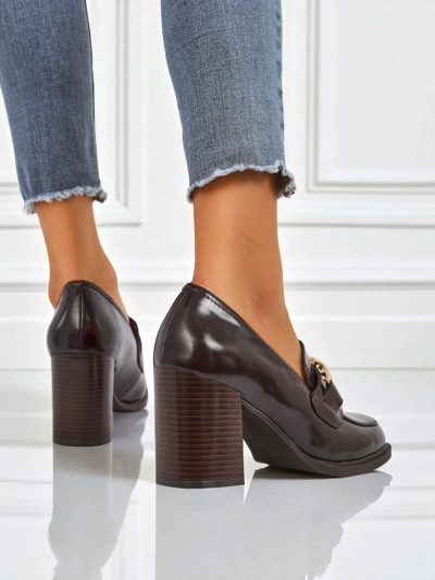 Loafers meri Persephone Nero pos eko logikal deri gold bakle sey