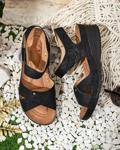 Royalfashion Sandale cu tocuri joase Obbiave pentru femei