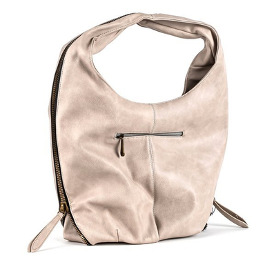 Geantă de umăr mare din piele ecologică gri - Genti de mână