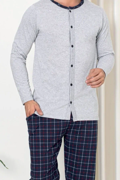 Pijamale din bumbac cu carouri pentru bărbați Royalfashion
