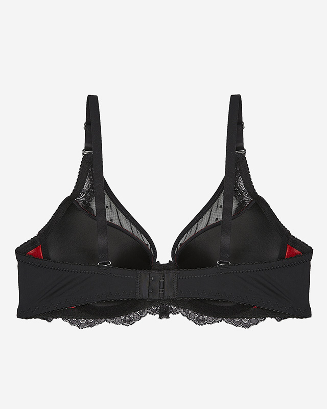 Sutien negru și roz pentru femei, decorat cu dantelă - Lenjerie