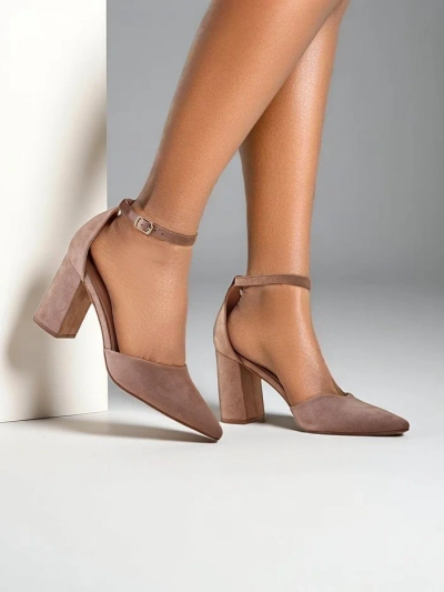 Royalfashion Pantofi cu toc pentru femei din eco-suede Caldeno