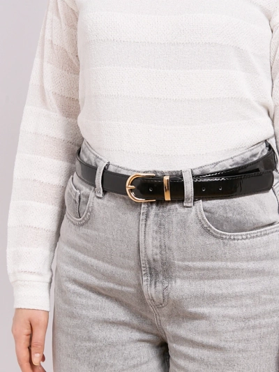 Curea de damă lăcuită pentru pantaloni, casual