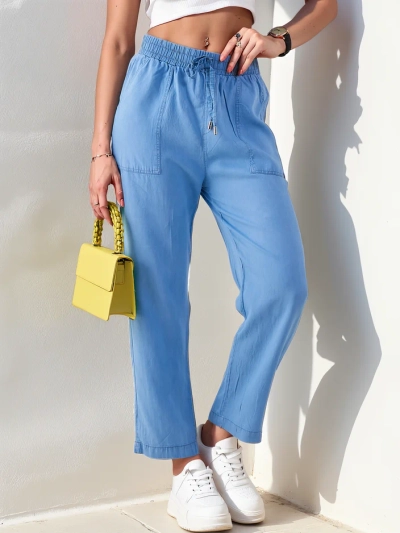 Pantaloni femei Royalfashion drept din țesătură 7/8