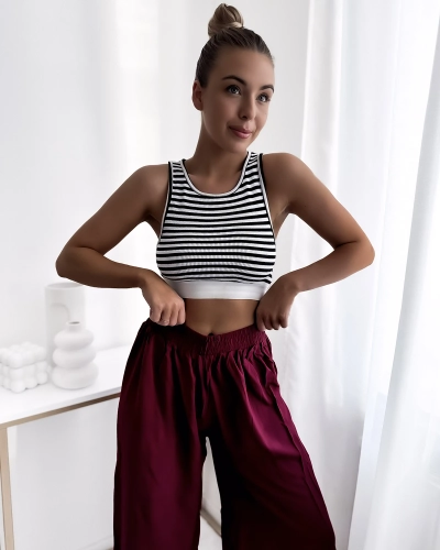 Royalfashion Pantaloni culotte 7/8 de damă maro