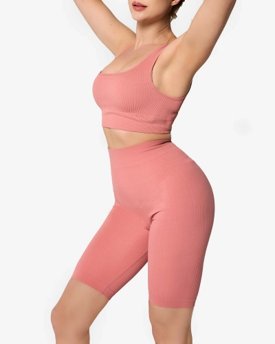Set sport cu dungi pentru femei Coral - Îmbrăcăminte