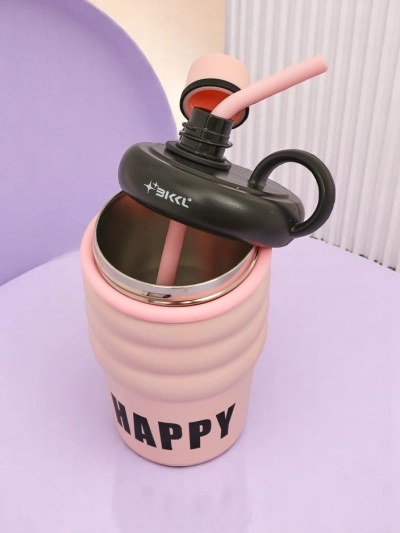 Royalfashion Cană Termică cu Cioc Happy Cup