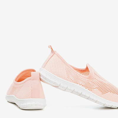 Jasnoróżowe sportowe buty damskie typu slip - on Boreia - Obuwie