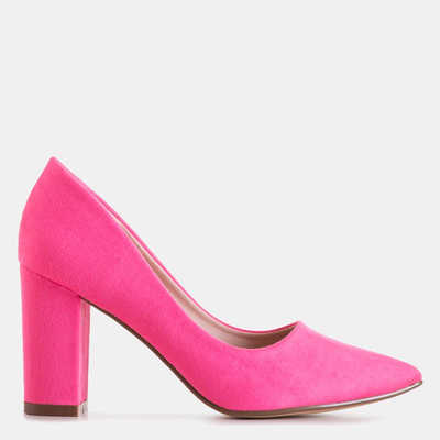Pompă roz neon pentru femei cu toc mai înalt Madelina - Încălțăminte