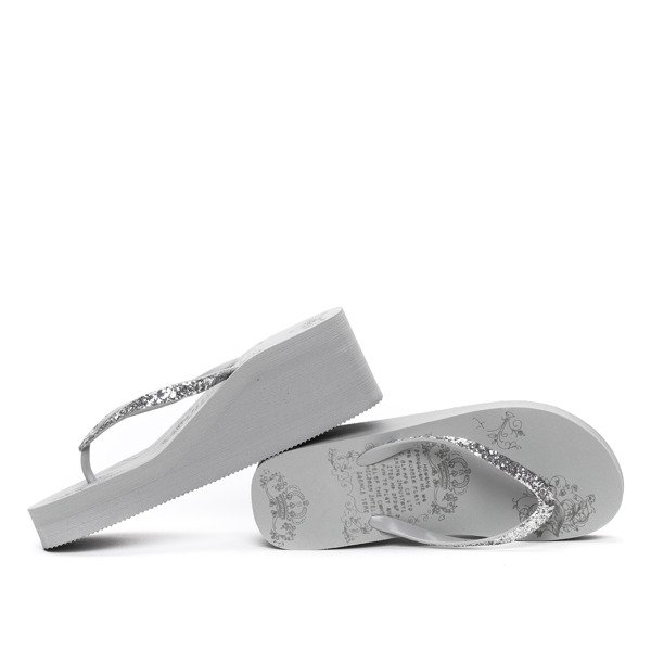 Szare, piankowe japonki - Obuwie