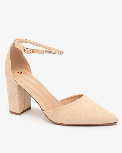 Royalfashion Pantofi de damă bej cu zirconii Britica