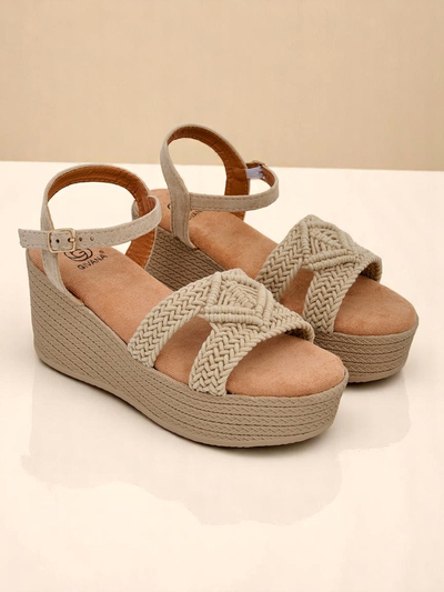 Royalfashion Sandale wedges împletite pentru femei Sunny Day