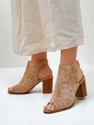 Royalfashion Sandale cu toc gros și decupaje pentru femei Abetle