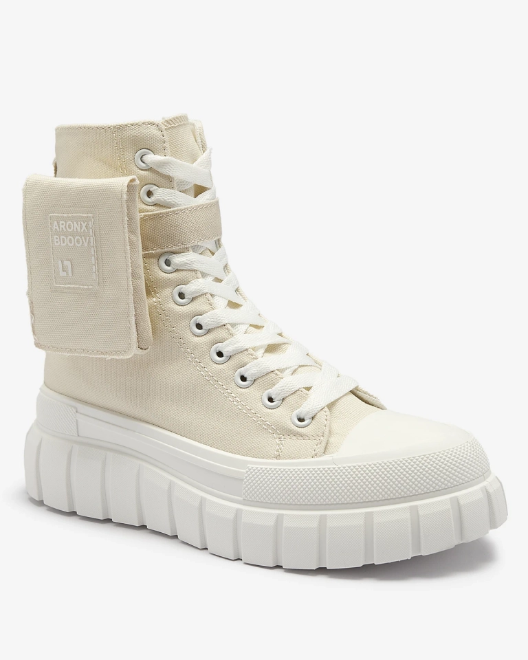 Adidași cu platformă înaltă de damă bej Uprella - Încălțăminte