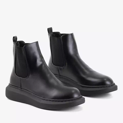OUTLET Cizme negre de damă pe platforma Fabriano - Încălțăminte