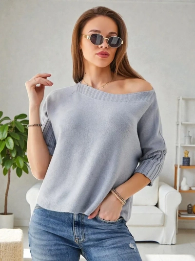 Pulover din viscoză pentru femei Royalfashion cu mâneci scurte