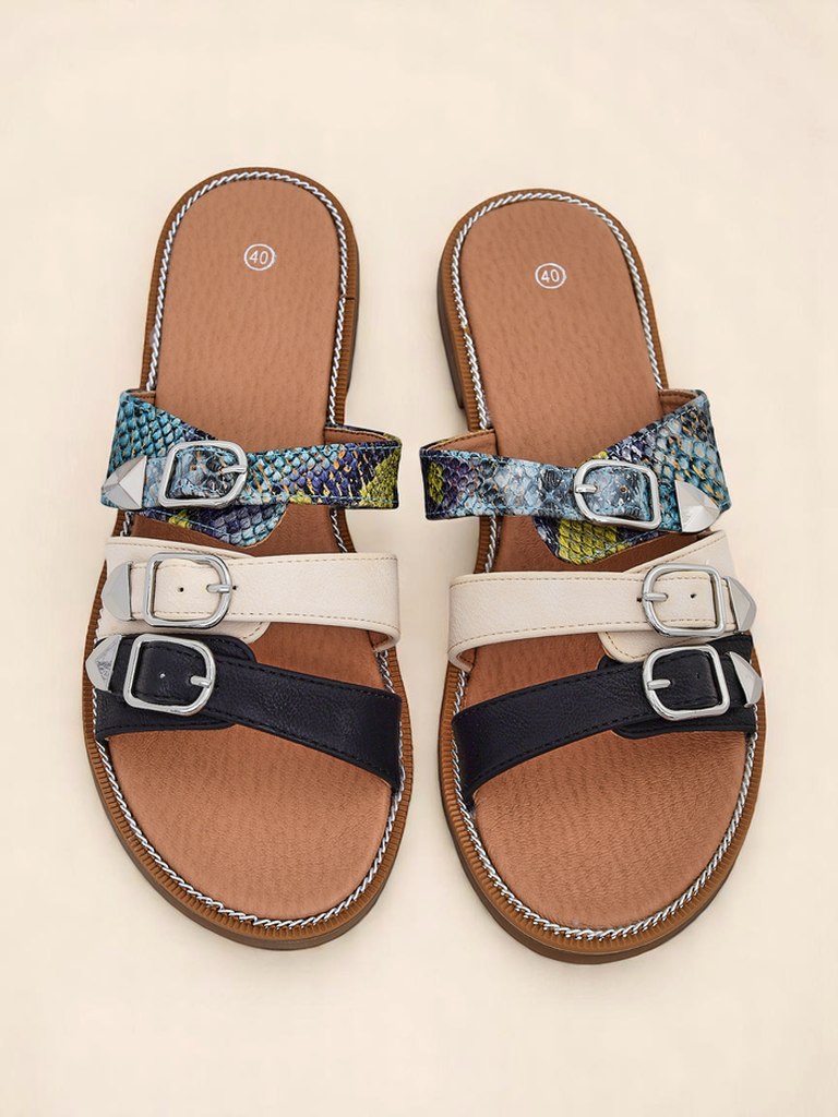 Royalfashion Dames platsool Snake Chic-pantoffels