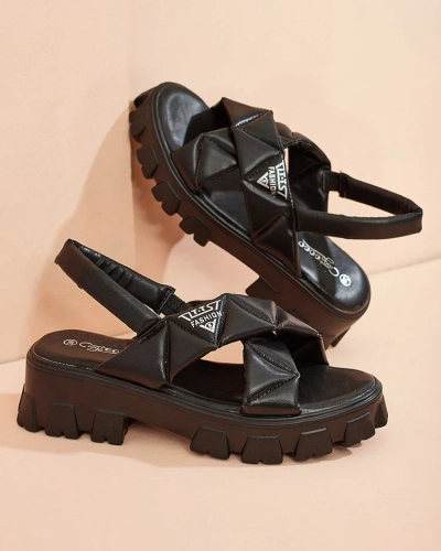 Royalfashion Sandale cu platformă din piele ecologică pentru femei Artis