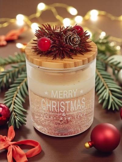 Lumânare parfumată de Crăciun Merry Christmas Happy New Year