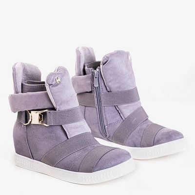 OUTLET Adidași gri pentru femei cu pană de interior Dinah - Încălțăminte