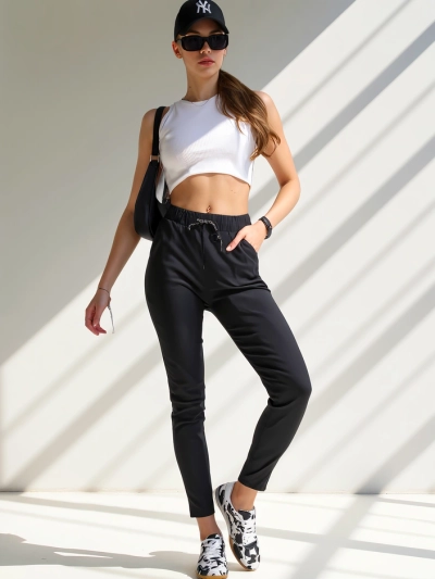 Royalfashion Pantaloni skinny de bumbac pentru femei