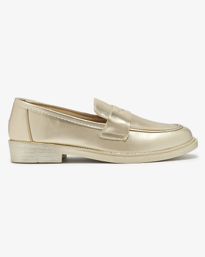 Mocasini aurii de damă din piele ecologică Zibom- Footwear