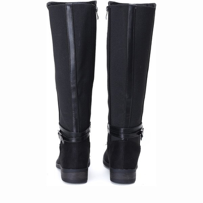 Czarne kozaki ze sprzączką Ida- Obuwie