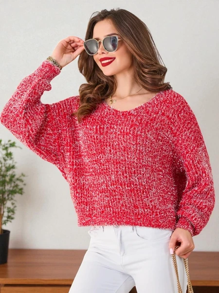 Pulover Royalfashion pentru femei cu fir lucios