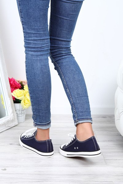 Granatowe klasyczne trampki Pola- Obuwie