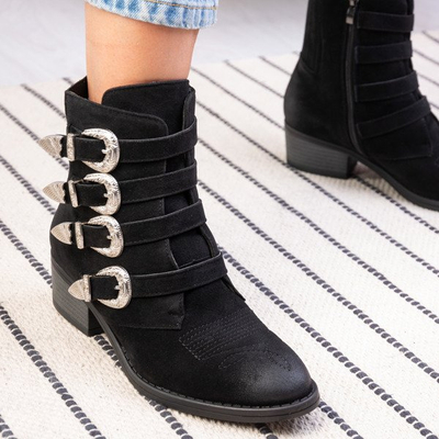 Cizme negre pe stâlpul Grand Grand - Încălțăminte