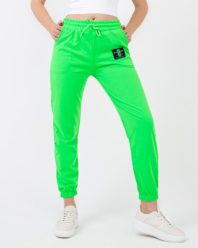 Pantaloni de trening dama verde neon - imbracaminte