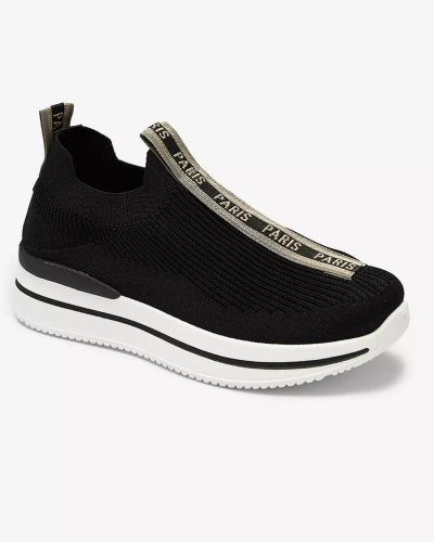 Pantofi sport slip-on de damă cu litere în negru Cerppa- Footwear