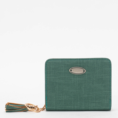 Portofel mic de dama verde cu breloc - Accesorii