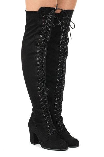 OUTLET Cizme lungi negre - Pantofi