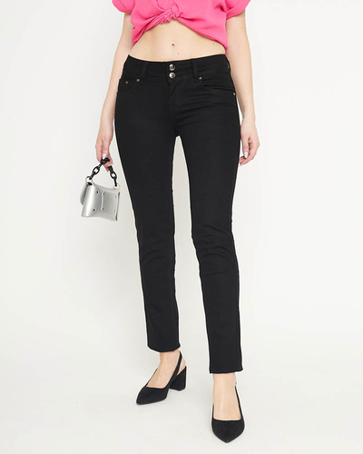 Blugi skinny negri pentru damă cu talie joasă - Îmbrăcăminte