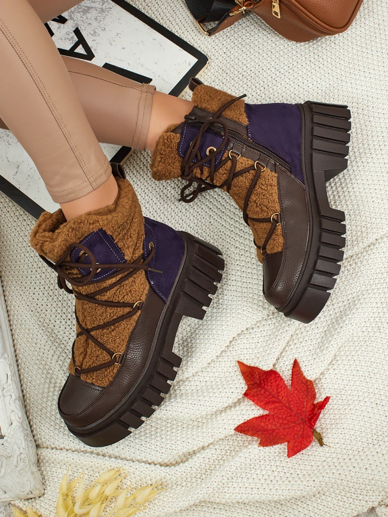 Botine workeri de damă cu blană Cindora