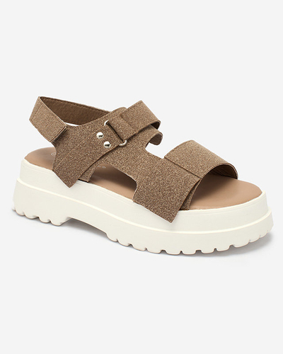 Royalfashion Sandale de damă maro închis cu talpă solidă Rederis